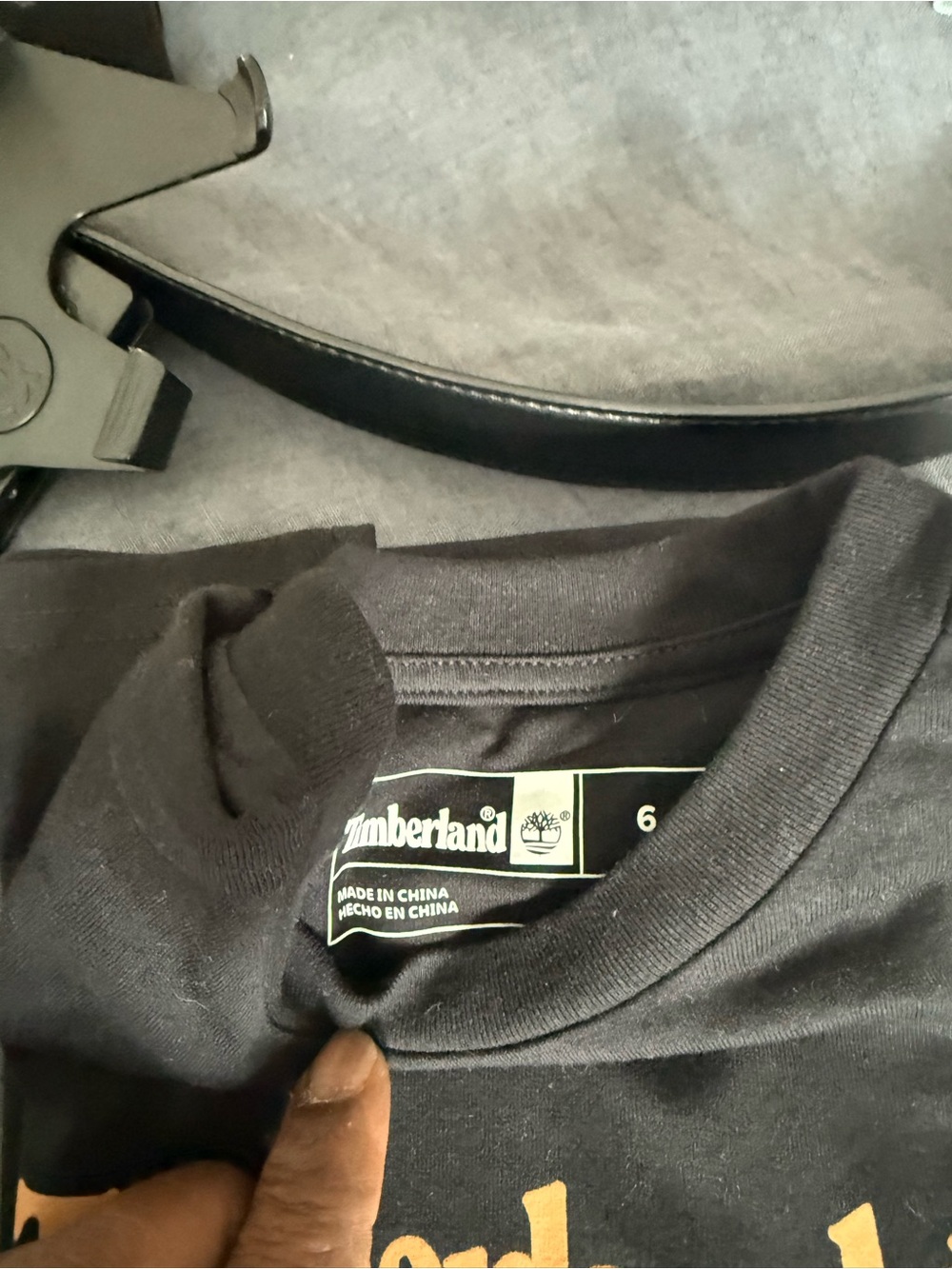 Timberland Black Tee with Tan Shorts Kids Matching Set - Picture 8 of 8